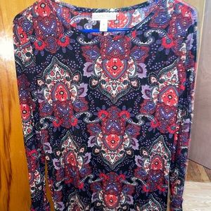 Stretchy long sleeve blouse metal details on sleeves with sparkles